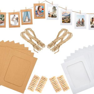 2M 5/6inch Kraft Paper 12 Months Photo Garland with clothespins for photo Picture Banner Birthday Entertainment 6 Years2026