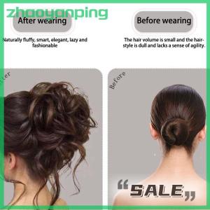 zhaoyanping มวยผมสังเคราะห์ปิ่นปักผมแบบหนีบผมหยักศกยืดหยุ่นปิ่นปักผมปลอมสำหรับผู้หญิง