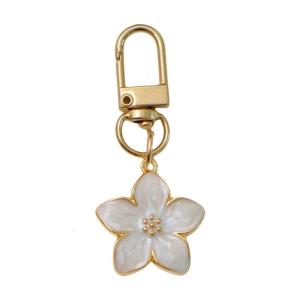 Thời trang móc khóa hoa phụ kiện xách tay Móc treo chìa khóa túi thời trang Charm hợp kim kết cấu phù hợp cho những người đam mê du lịch