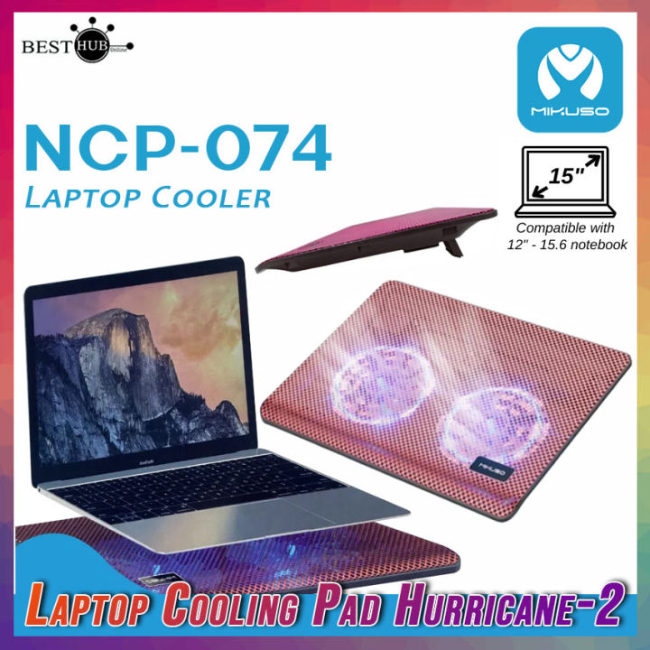 MIKUSO NCP074 Dual Fan Laptop Cooling Pad Hurricane2 Notebook Cooling