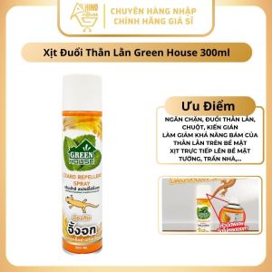 Chai Xịt Đuổi Thằn Lằn GreenHouse 300ml Thái Lan Hương Tinh Dầu Bạc Hà An Toàn - Hinohouse
