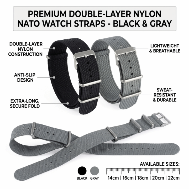 bracelet 22mm black watch strap