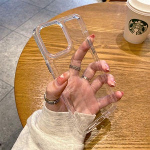 เคสโทรศัพท์กันกระแทกสำหรับ iPhone 16 15 14 11 13 12 Pro Max XS XR X 8 7 Plus SE 2020 SE 2022 เคสโทรศัพท์ซิลิโคนหนาเคสใสคลุมโทรศัพท์แบบแข็งผู้ขายชั้นนำ