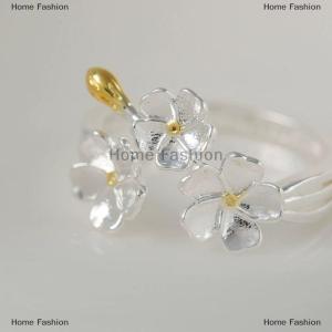 [COD] Home Fashion Delicate Flower Opening Adjustable Rings For Women Color Minimalist Finger Ring Engagement Fine Jewelry Female Gift