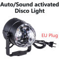 【Free Shipping】Mini Remote RGB LED Crystal Magic Rotating Ball Stage Lights Sound Activated Disco Light Music Christmas KTV Party EU. 