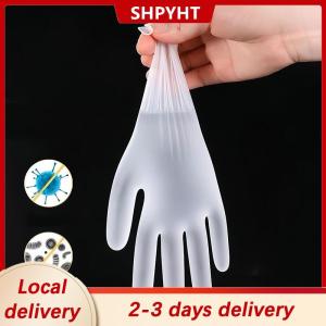 [COD] SHPYHT Local delivery Ship within 24 hours 50 100pcs Latex Free Gloves TPE Disposable Gloves Transparent Non-Slip Acid Work Safety Food Grade Household Cleaning Gloves