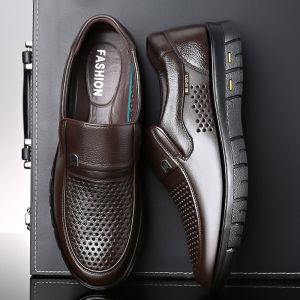 Ezey【Genuine Guarantee】2022 New Design Mens Formal Shoes Cowhide Thick Sole Comfortable Casual Dads Leather Shoes