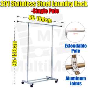 Stainless Steel 1.9M Laundry Rack- Clothes Drying Rack Laundry Rack Outdoor and Indoor Portable Laundry Rack Heavy Duty Clothes Drying Rack Multifunction Laundry Rack