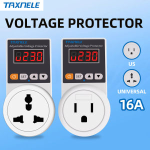 Tự động bảo vệ điện áp Loại chân cắm AC 220V 16A có thể điều chỉnh chống đột biến điện điện EU phích cắm chuẩn Mỹ Ổ cắm điện áp an toàn tủ lạnh bảo vệ