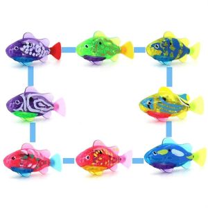 ANIME FAN แมวและสุนัข ของตกแต่งตู้ปลา ไฟแอลอีดี ของเล่นแมวเชิงโต้ตอบ ของเล่นสำหรับสัตว์เลี้ยง สำหรับเด็กๆ ของเล่นปลาไฟฟ้า ปลาไฟฟ้า ปลาว่ายน้ำปลา ของเล่นอาบน้ำเด็ก