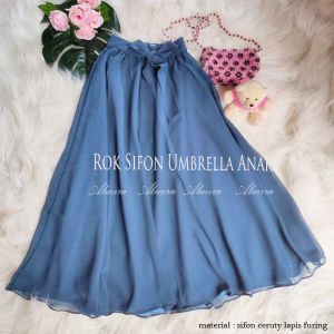 Rok Anak Anak Perempuan Panjang 5 7 9 tahun Sifon Ceruty Umbrella Skirt Model Payung Lebar