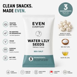 Even Everyday I Air Roasted Snack | Pack of 14 I 3 Ingredients | Makhana Foxnut | Sea Salt I Olive Oil I Single Serve Pack I Singapore I World Cup 2026 I Football Snack I Clean Crunchy Snack I Low Calorie Food