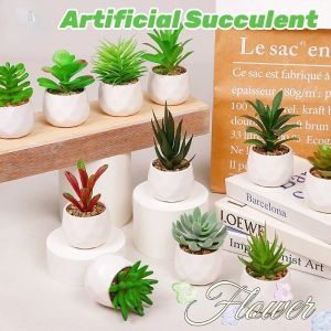 Artificial Succulent Plants Simulation Evergreen Plants Bonsai  Home Decor Small Potted Plants Home