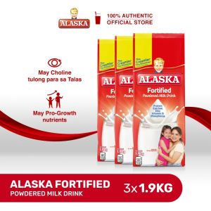 Alaska Fortified Powdered Milk Drink 1.9kg Set of 3
