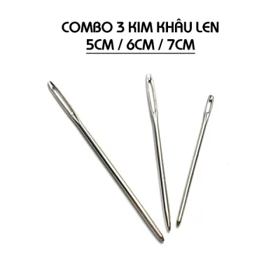 (Combo 3) Kim khâu len đầu tù size 567cm