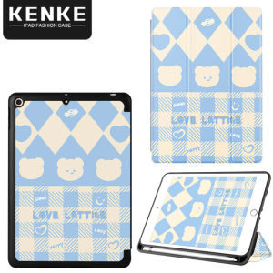 KENKE iPad case Cartoon Cute original design TPU Silicone soft Case for iPad Pro 11 12.9 2020 2021 iPad mini 5 iPad Pro 10.5 Air 3(2019) Air 4 iPad 10.2 7th 8th 9th gen 5th 6th 2017 2018 Cover with Pencil Holder Auto Sleep/WakeAnti-drop-Blue