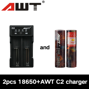 AWT 18650 3500mah 35A li-ion battery charger With AWT C2 Rainbow battery