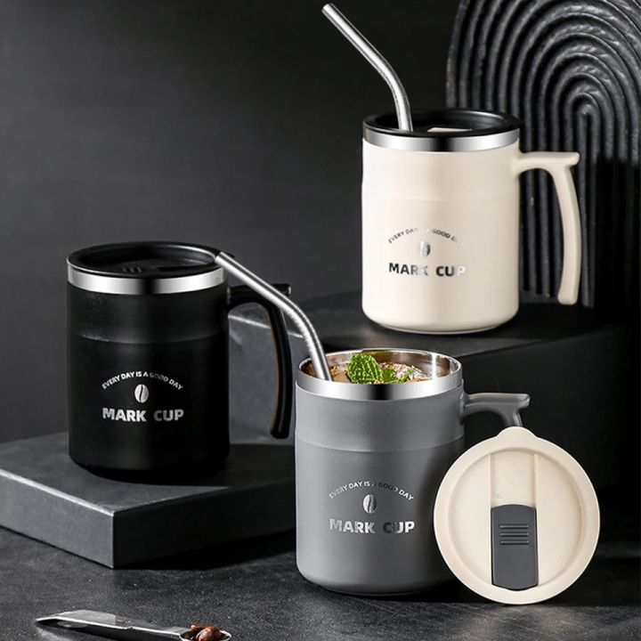 Lid Metal Coffee Thermos 480ml Stainless Steel Coffee Mug Tumbler