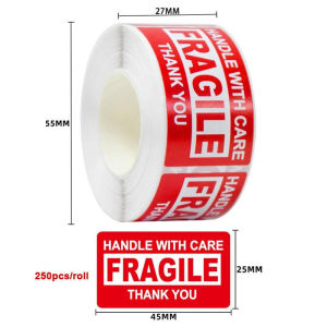 250Pcs/roll Fragile Warning Sticker Care Shipping Special Tag Useful Shipping Express Label Handle With Care Keep
