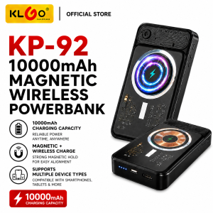KLGO KP-92 10000mAh PD 20W Magnetic Wireless Fast Quick Charger Portable Powerbank for Iphone