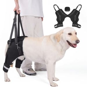 CHANBAEK Legs Hip Support Dog Lift Harness Adjustable Black Walking Support Straps Hind Leg Support Straps Breathable Pet Aid Assist Tool Recover Harness