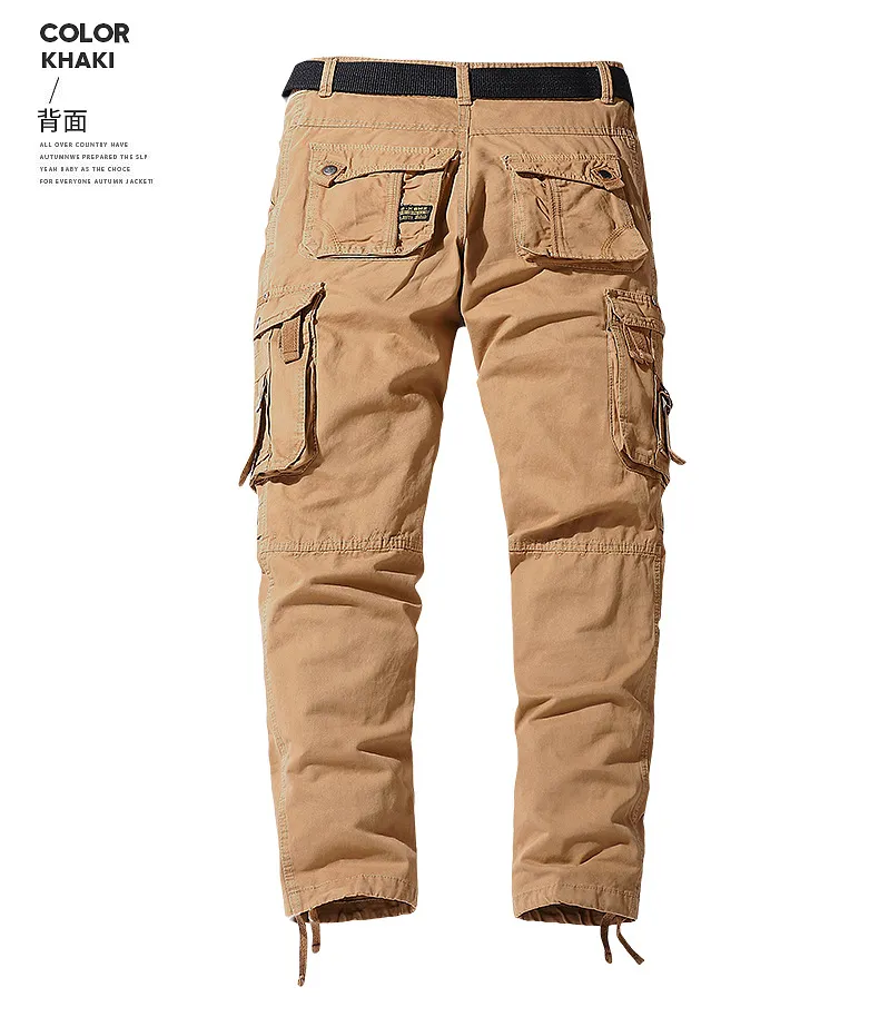 Nanjiren Spring Summer Men Cargo Pants Casual Cotton Trousers Big Pockets  Plus Size Outdoor Hiking Long Trousers （outdoor）