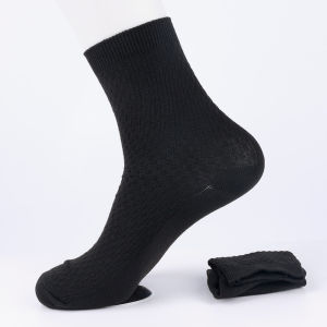 Mens Bamboo Fiber Socks Long Black Business Soft Breathable New High Quality Autumn for Male Socks Plus Size 39-48