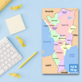 Laminated National Capital Region Map, NCR Map for Kids, Learners and Teachers, Educational Charts. 