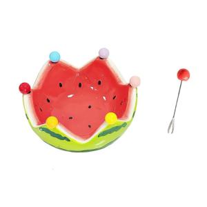 Quá Khổ bát Gốm 6 Thép không gỉ Bộ dĩa dưa hấu hình đĩa phẳng để thức ăn cho những buổi dã ngoại bbqs sử dụng