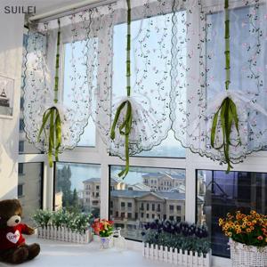 【Flash Sale】COD Ministar 1 Pcs Window Kitchen Bathroom Lifting Roll Up Rome Curtain Screen Embroidered