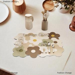 [COD] Fashion Change Quick Dry Dish Drying Mat Flower Rubber Tableware Draining Pads Rug Kitchen Dinnerware Placemat Super Absorbent Coffee Drain Pad