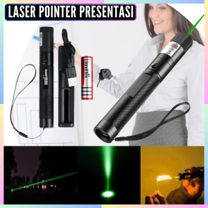 FAST DELIVERY TaffLED Laser Pointer Presentasi Jrak Jauh Green Beam Cas with Baterai dan Charger