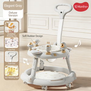 Baby Walker With Basket Adjustable Heights Foldable With Music & Safety Handle Pejalan kaki bayi学步车