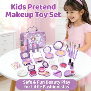 22Pcs Makeup Toy Set for Girls Princess Pretend Cosmetic Kit Makeup Handbag Sets Dress-Up Play Gift