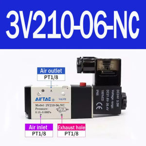 AirTAC Original Pneumatic Solenoid Valve 3V110-06 3V210-08 3V310-10 3/2way Directional Air Control Valve AC DC12 24 110 220V