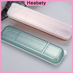 Heabety  Travel Outdoor Reusable Tableware Box School Home Slot Design Practical Cutlery Transparent Cover Storage Box
