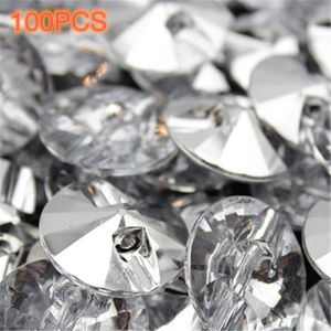 100pcs Acrylic Crystal Diamond Buttons Home Textile Sofa Clothing Diy Buttons11.5MM-30MM