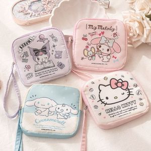 OXTRWZ Mini Cosmetic Bag Cartoon Pattern Anime Makeup Bag Creative Lightweight Sanitary Napkin Storage Bag Women