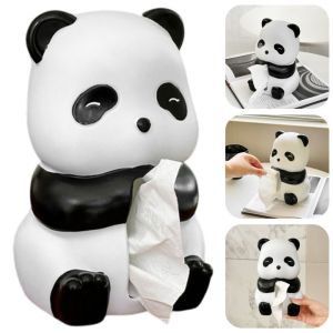 495HS Panda Paper Towel Case Cute Cartoon Simulation Animal Napkin Holder Napkin Dispenser Creative Tissue Storage Box Household