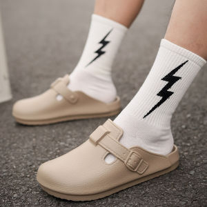 รองเท้าแตะแบบปิดหัวกันน้ำกันลื่นพื้นหนาแบบใหม่สำหรับผู้หญิง รองเท้าแตะแบบไม่มีเสียงพื้นนุ่มสำหรับกลางแจ้ง