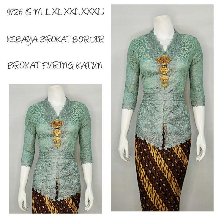 KEBAYA%20BROKAT%20BORDIR%20ENCIM%20MODERN%20LENGAN%207/8%20Furing%20Katun%20S%20M%20L%20XL%20XXL%20XXXL%20-%20Image%204