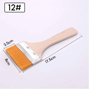 Nylon Hair Flat Paint Brushes Clean Brushes For Oil Watercolor Acrylic Wooden handle Paint Brush For Wood