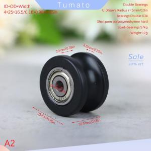 Tumato 1Pcs U Groove Pulley Guide Pulley Rolling Bearing U Groove Roller Wheel 5x25x16.5mm For Driving Mechanical Accessories