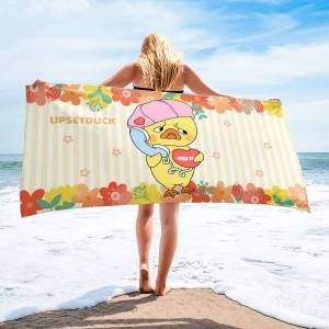 ผ้าขนหนูเนื้อผ้าไม่ระคายเคืองและไม่แข็งกระด้าง ลายเป็ด น่าบึ้ง ไซส์พอดี เนื้อผ้านาโน ซับน้ำดี แห้งไว ขนาด 150×75 cm พร้อมส่ง