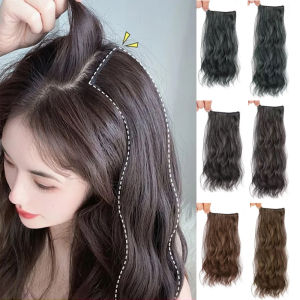 25cm/35cm Synthetic Hair Clip Wig Piece Wave Curly Hair Pad Invisible Natural Black Hairpiece for Women