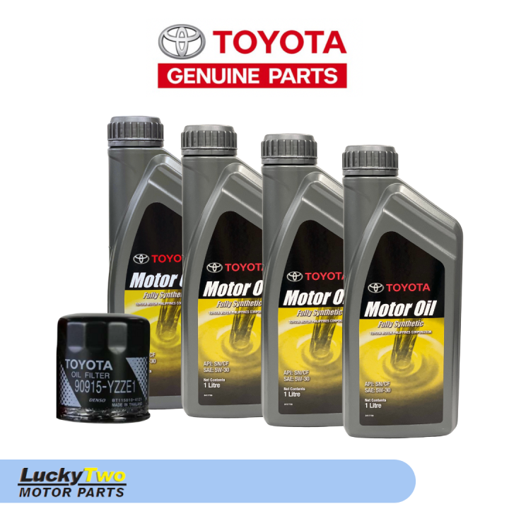 Toyota Genuine Motor Oil Fully Synthetic 5W-30 With Oil Filter Bundle ...