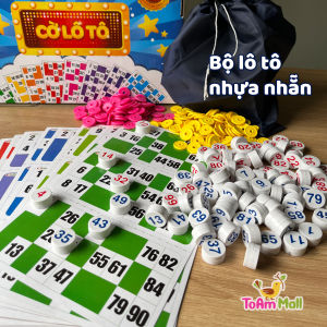 Bộ cờ lô tô nhựa nhẵn 90 số 2 mặt bộ lô tô nhựa đầy đủ lắc kêu vui nhộn