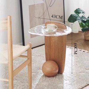 FFBH Wooden Coffee Tables Creative Corner Modern Side Table Beside Minimalist Tea Tables Living Room Bedroom Storage Furnitures 9H4B3