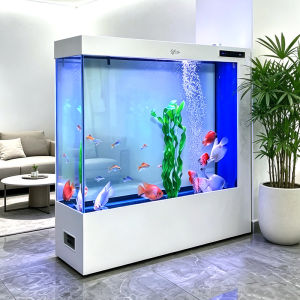 Ultra-Clear Glass Fish Tank | Floor Standing Aquarium Partition Screen | 100/120cm | Custom Size & Colour