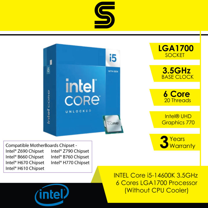 INTEL Core I5-14600K 3.5GHz 6 Cores LGA1700 Processor (Without CPU ...